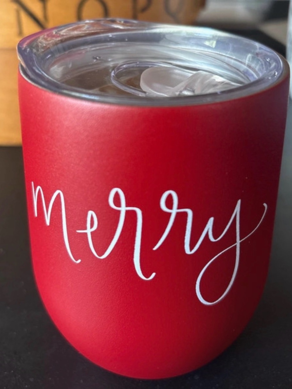 Merry Red Holiday Tumbler with Lid - Home Holiday